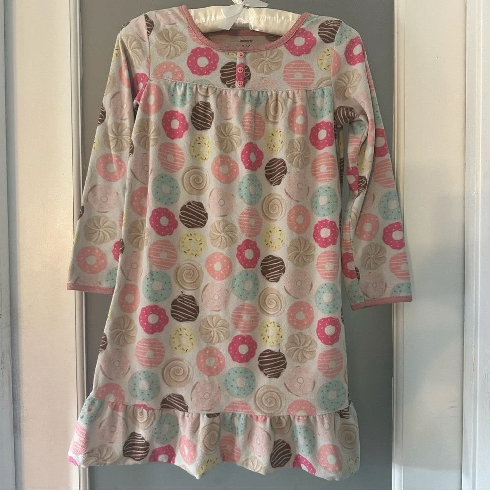 Carter's ruffled PJ’s colorful donut nightgown Pajamas